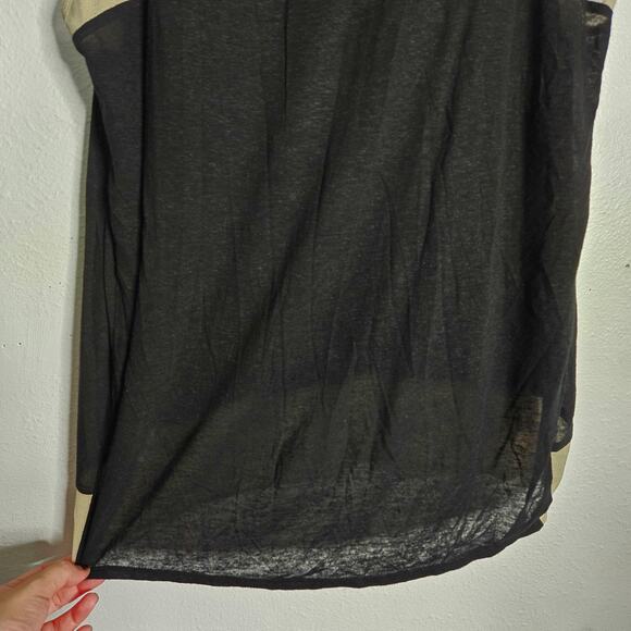 Helmut Lang Dropah Linen Blend Sleeveless Colorblock Tunic Top Size P / S Black - Picture 6 of 10